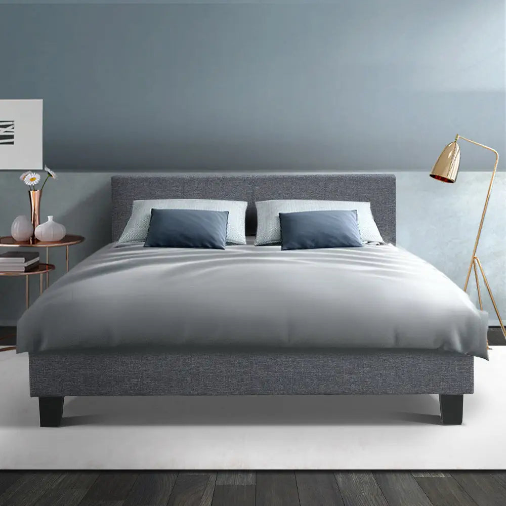 Zephyr Double Bed Frame - Fabric Grey Furniture > Bedroom