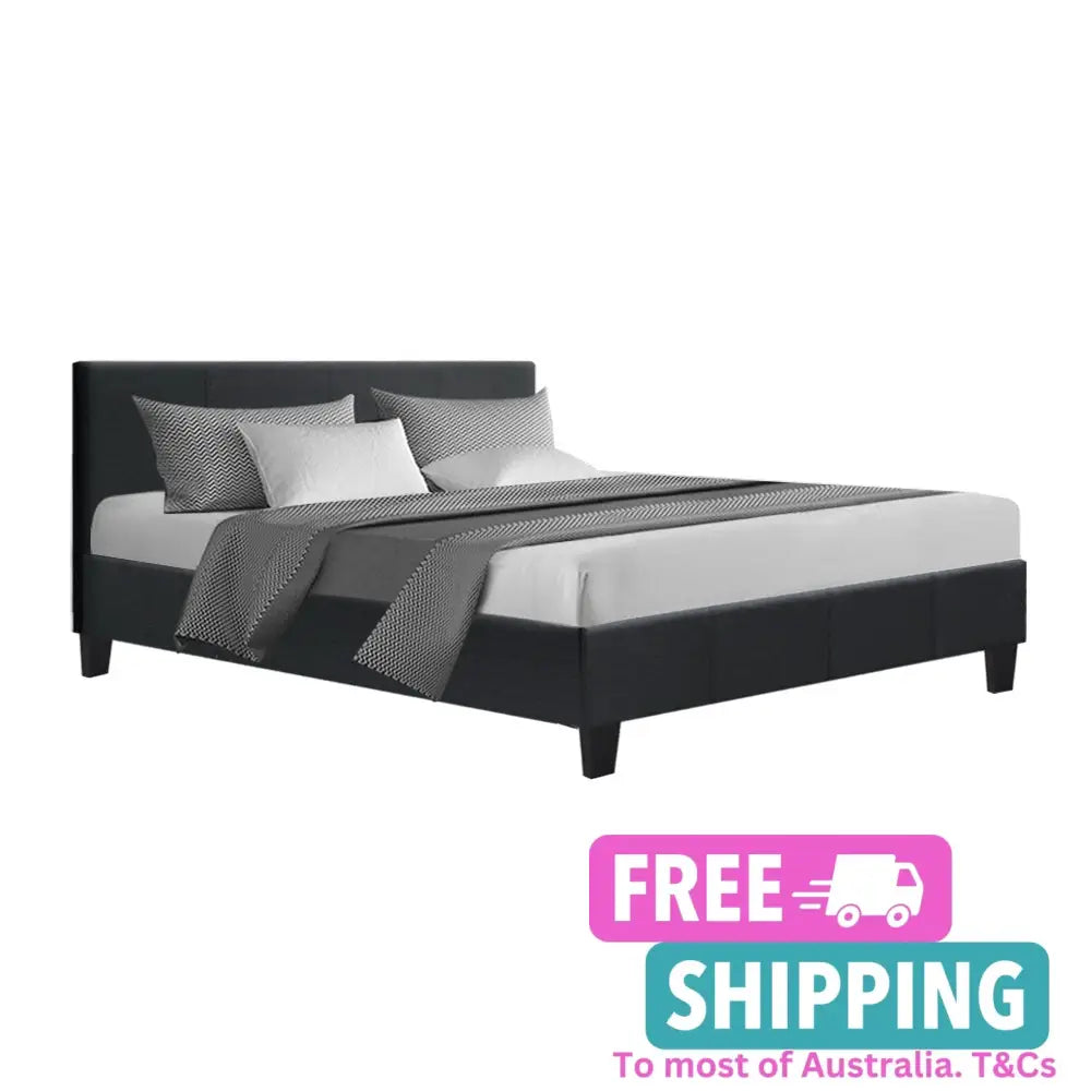 Zephyr Queen Bed Frame - Fabric Charcoal Furniture > Bedroom