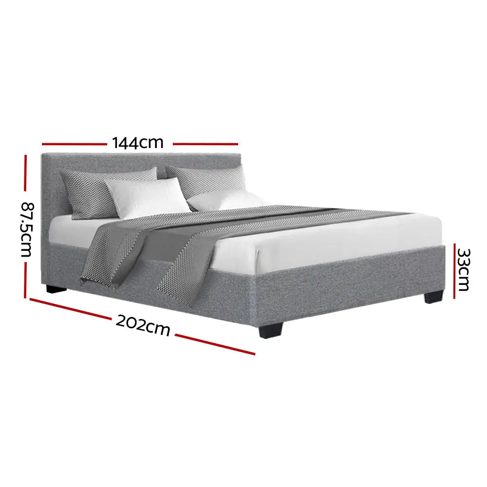 Nocturne Double Bed Frame - Grey Fabric Furniture > Bedroom