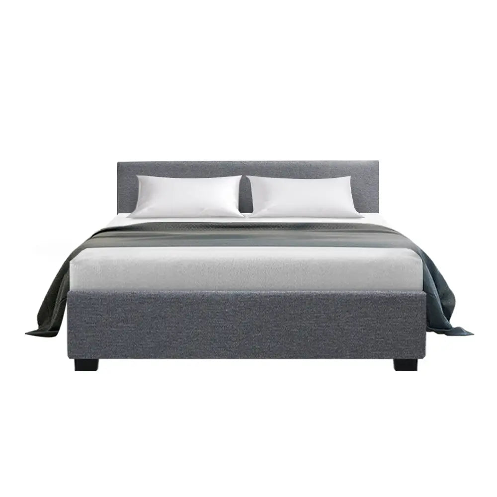 Nocturne Double Bed Frame - Grey Fabric Furniture > Bedroom