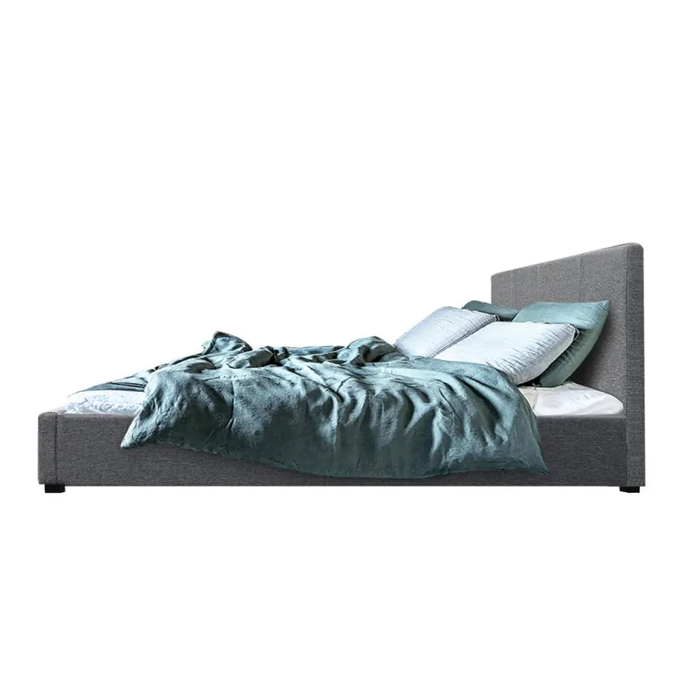 Nocturne Double Bed Frame - Grey Fabric Furniture > Bedroom