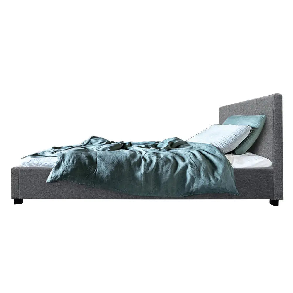 Nocturne King Single Bed Frame- Grey Fabric Furniture > Bedroom