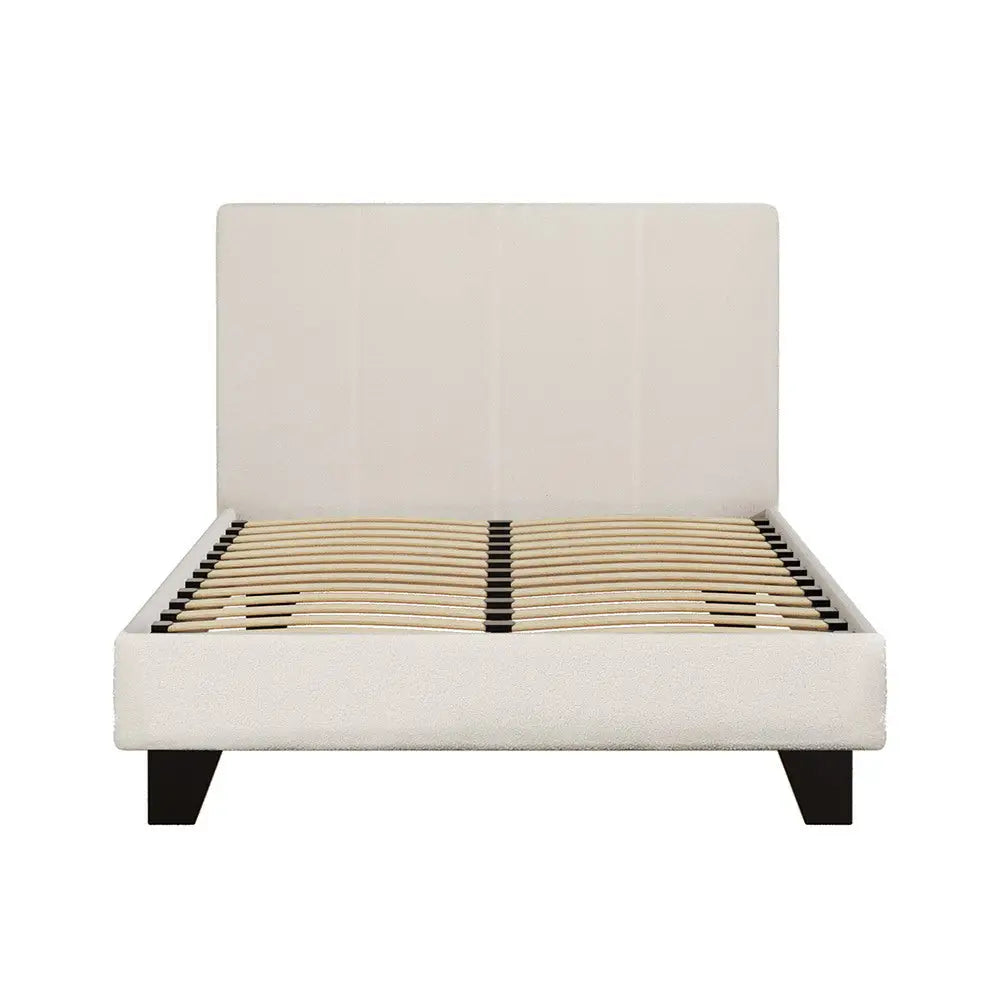 Zephyr King Single Bed Frame - Boucle Fabric Furniture > Bedroom