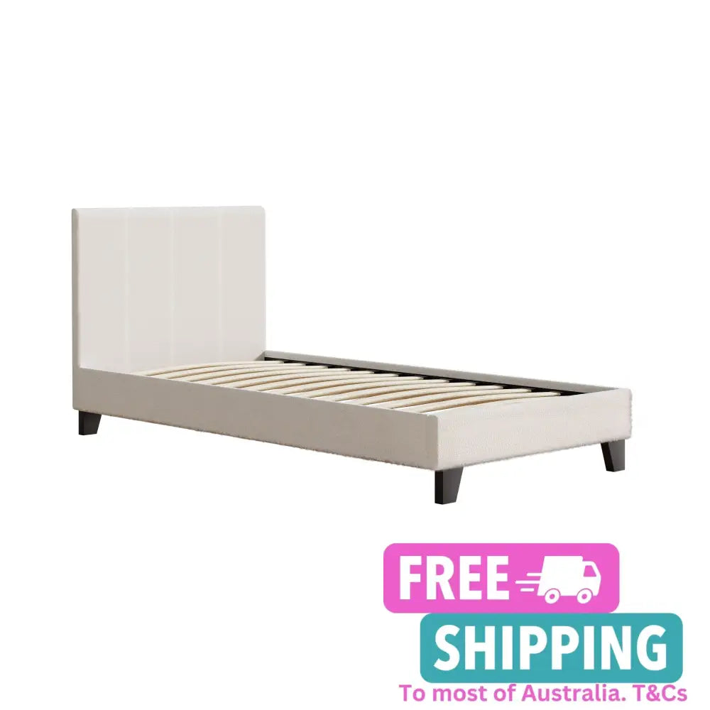 Zephyr Single Bed Frame - Boucle Fabric Furniture > Bedroom