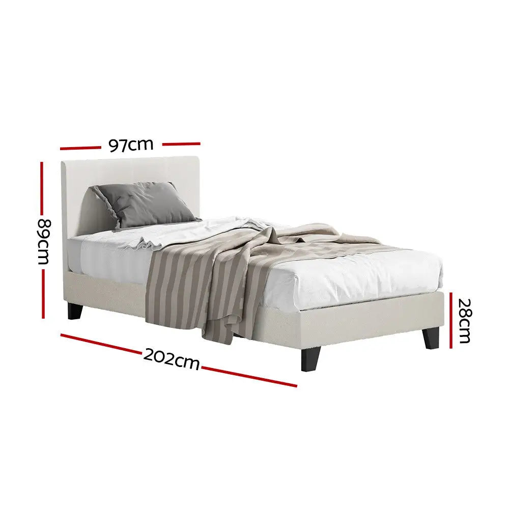 Zephyr Single Bed Frame - Boucle Fabric Furniture > Bedroom