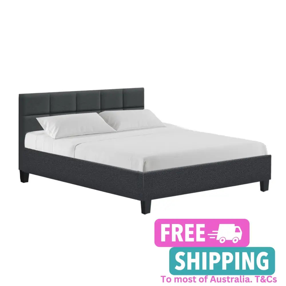 Ethos Queen Bed Frame - Charcoal Fabric Furniture > Bedroom