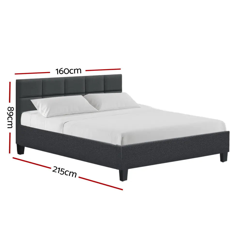 Ethos Queen Bed Frame - Charcoal Fabric Furniture > Bedroom