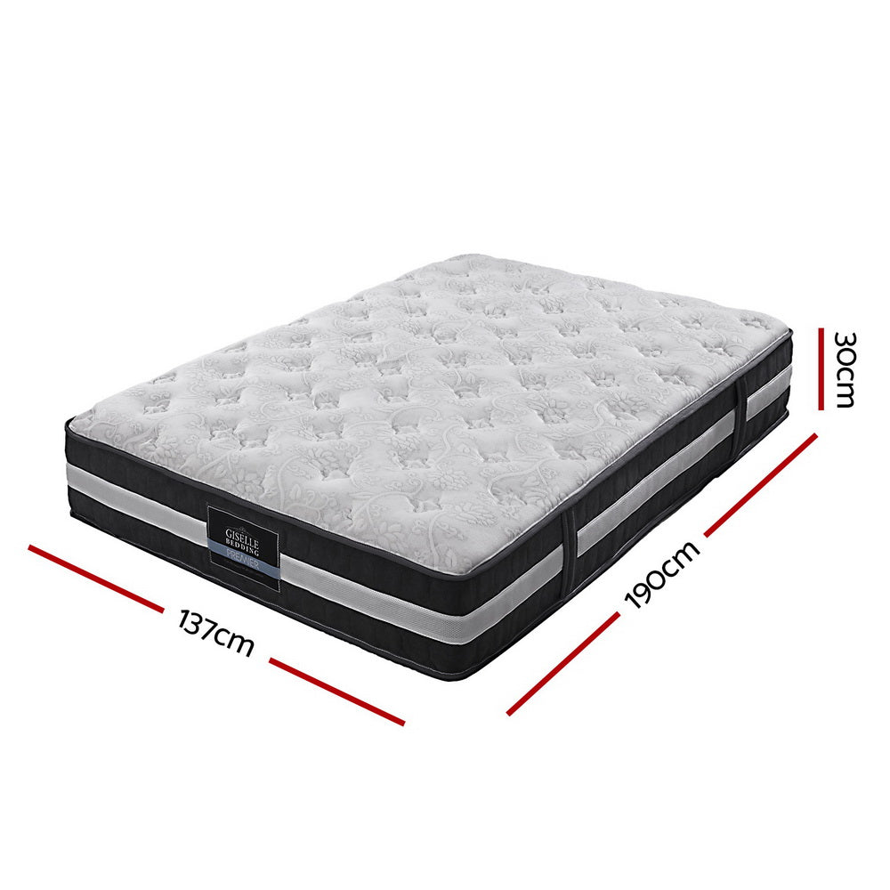 Double Mattress Bed Size 7 Zone Pocket Spring Medium Firm Foam 30Cm Furniture > Mattresses