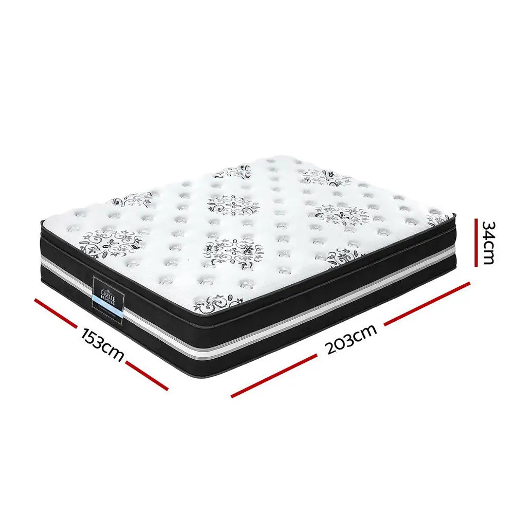 Donegal Euro Top Cool Gel Pocket Spring Mattress 34Cm Thick Queen Furniture > Mattresses