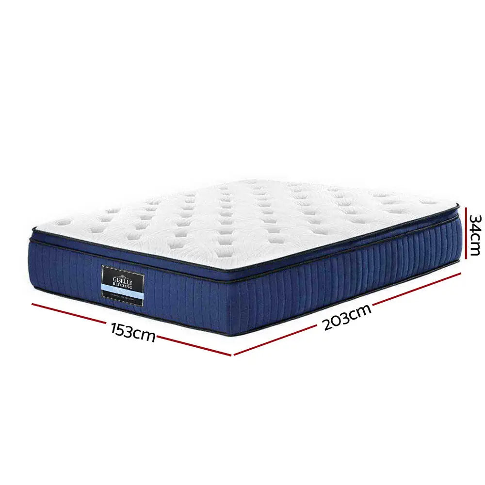 Franky Euro Top Cool Gel Pocket Spring Mattress 34Cm Thick Queen Furniture > Mattresses