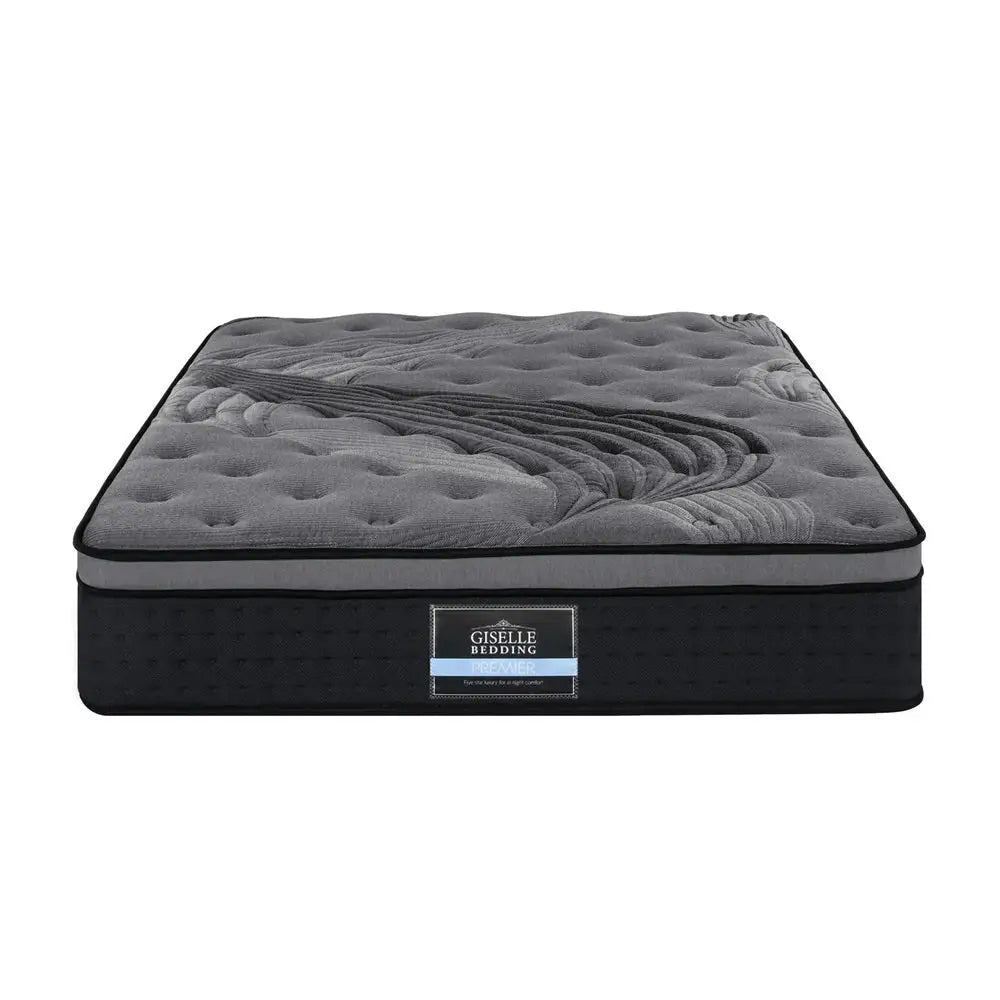 King Single Mattress Alanya Euro Top Pocket Spring 34Cm Thick Furniture > Mattresses