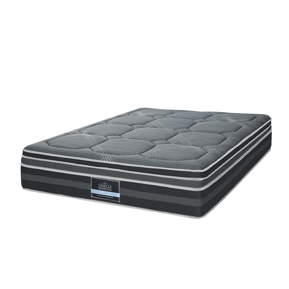 Double Mattress 35Cm 7 Zone Dual Euro Top Pocket Spring Medium Firm Furniture > Mattresses