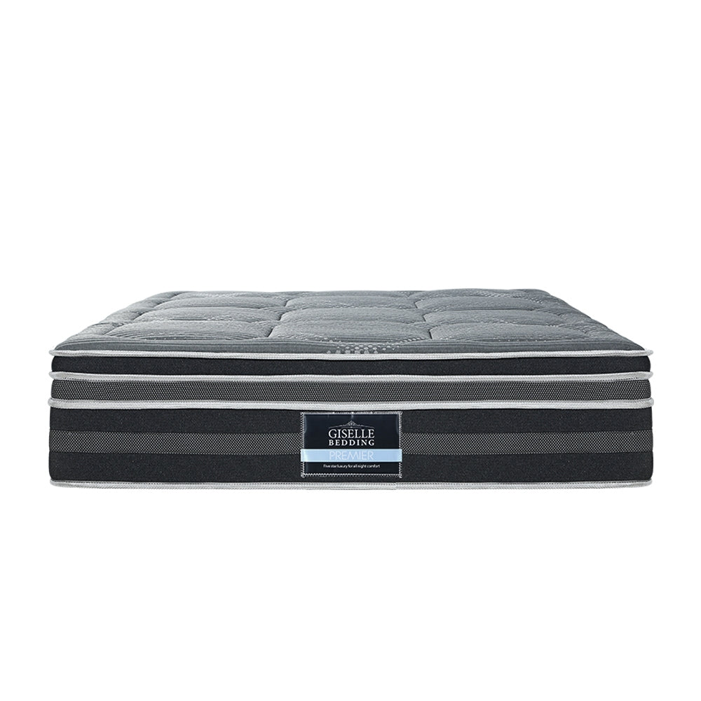 Double Mattress 35Cm 7 Zone Dual Euro Top Pocket Spring Medium Firm Furniture > Mattresses