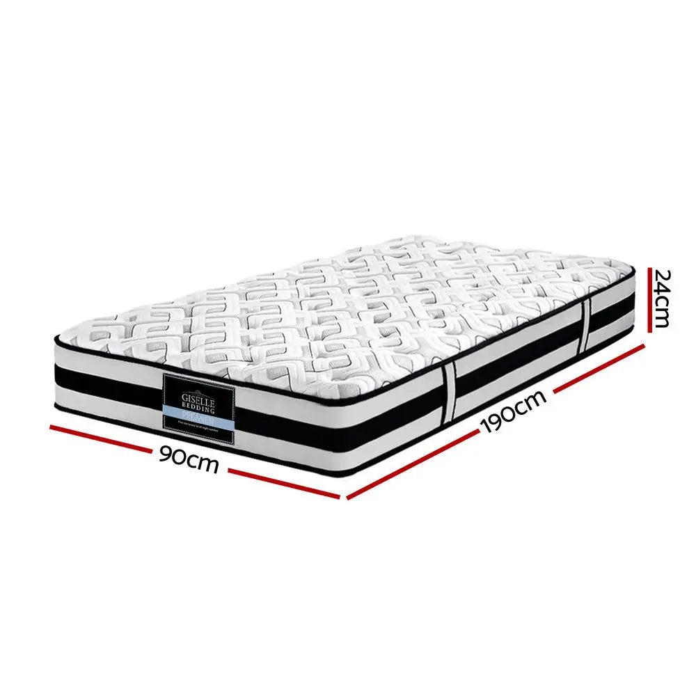 Rumba Tight Top Pocket Spring Mattress 24Cm Thick Single Furniture > Mattresses