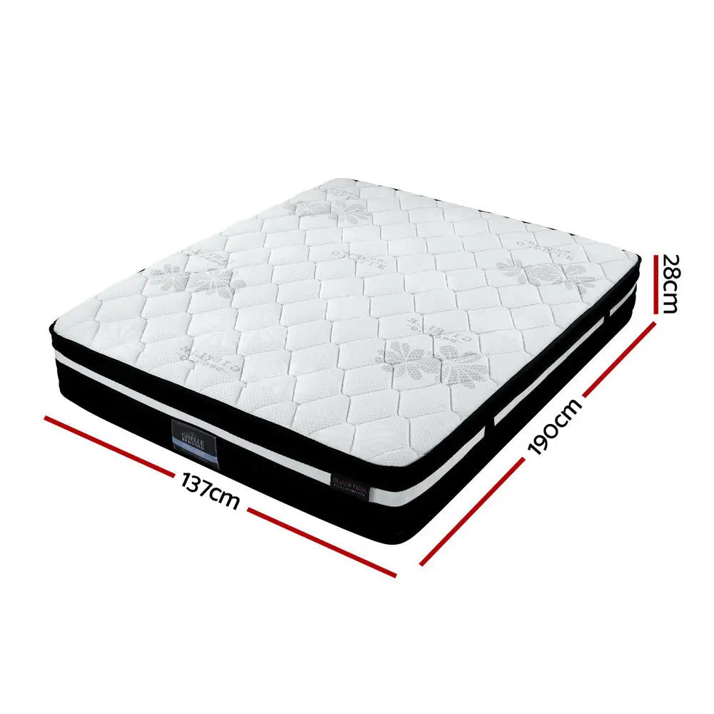 Double Bed Mattress Size Extra Firm 7 Zone Pocket Spring Foam 28Cm Furniture > Mattresses