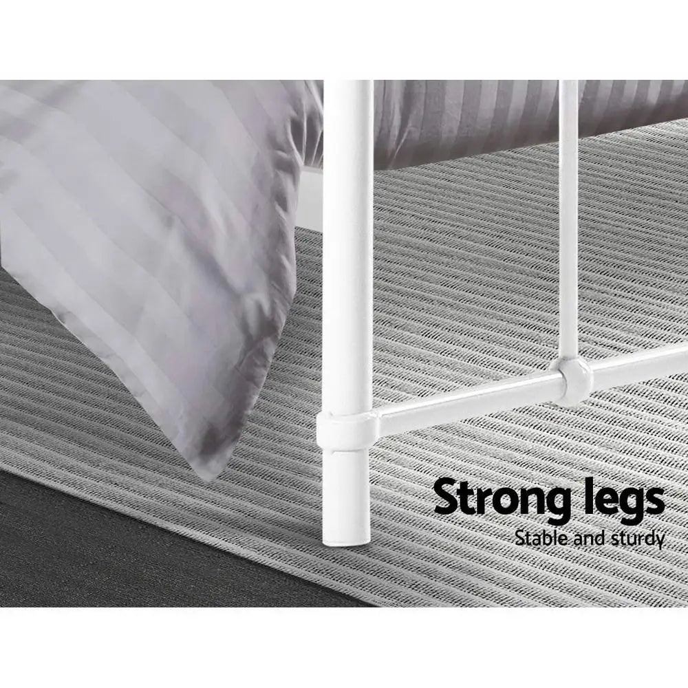 Leo Metal Bed Frame - Double (White) Furniture > Bedroom