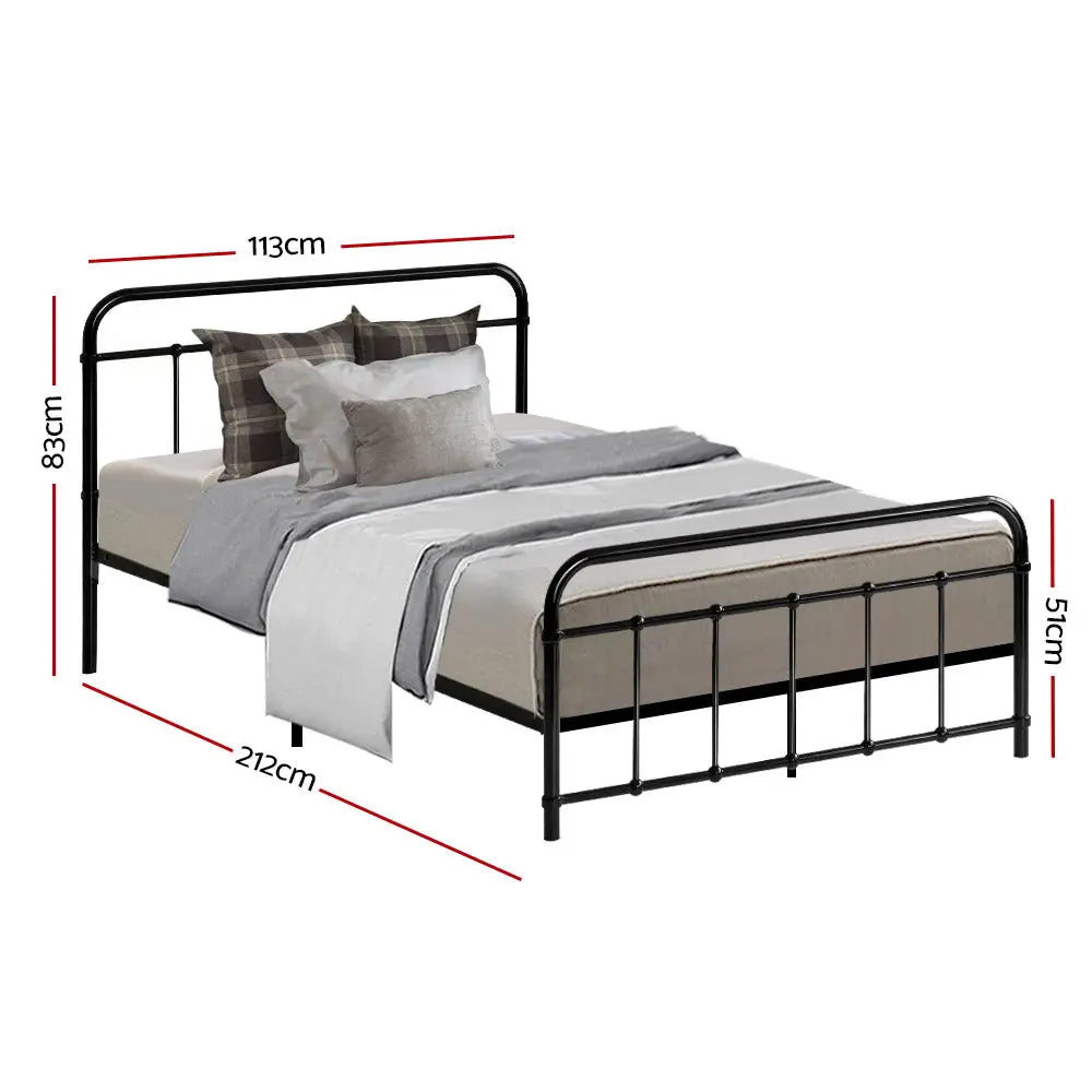 Leo Metal Bed Frame Ks King Single - Black Furniture > Bedroom