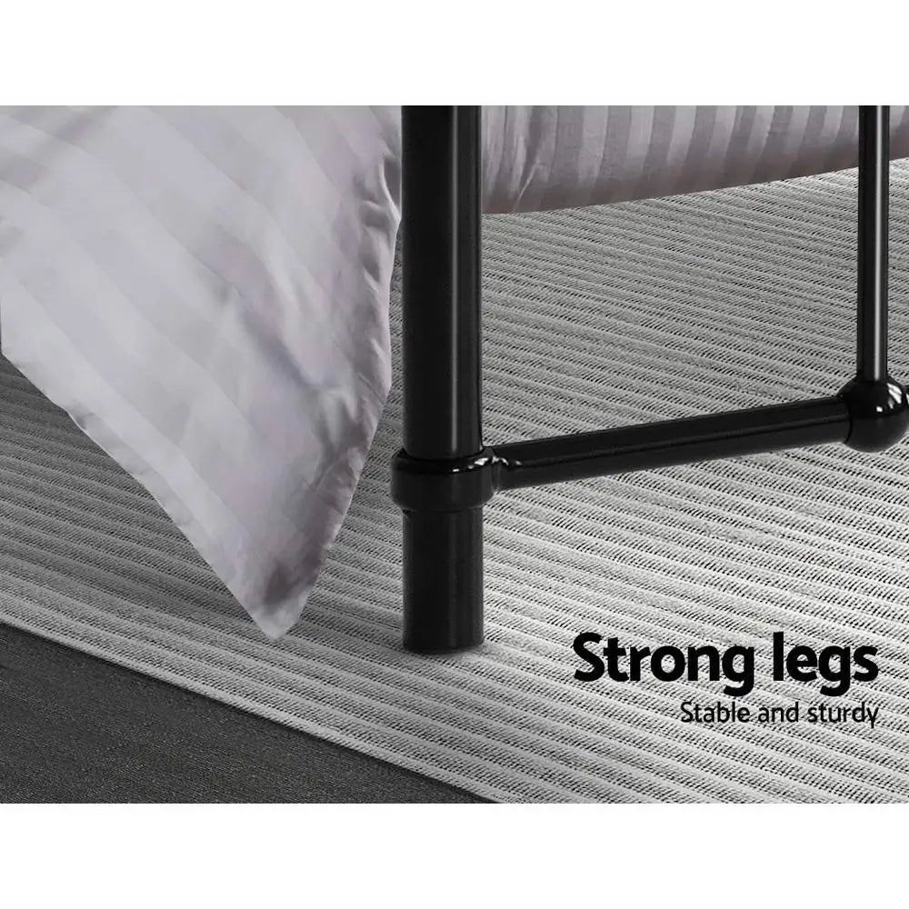 Leo Metal Bed Frame - Single (Black) Furniture > Bedroom