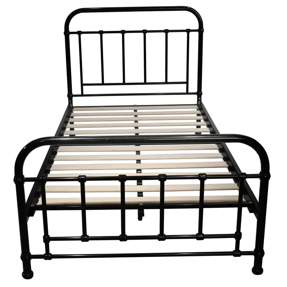 Metallica King Single Bed Size Metal Frame Platform Mattress Base - Black Furniture > Bedroom
