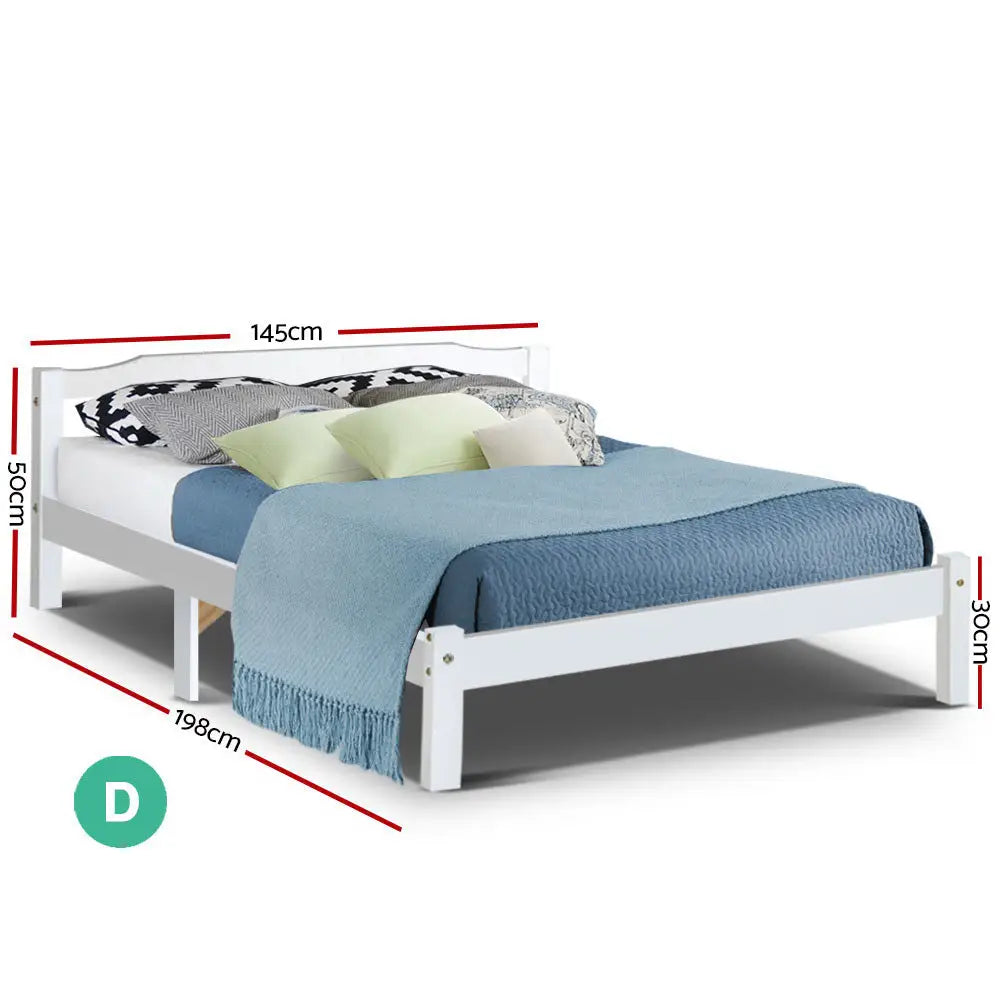 Bed Frame Double Full Size Wooden Mattress Base Timber Platform Furniture > Bedroom