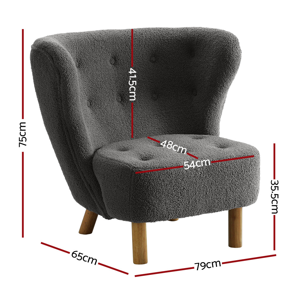 Armchair Lounge Accent Chair Armchairs Couch Chairs Sofa Bedroom Charcoal