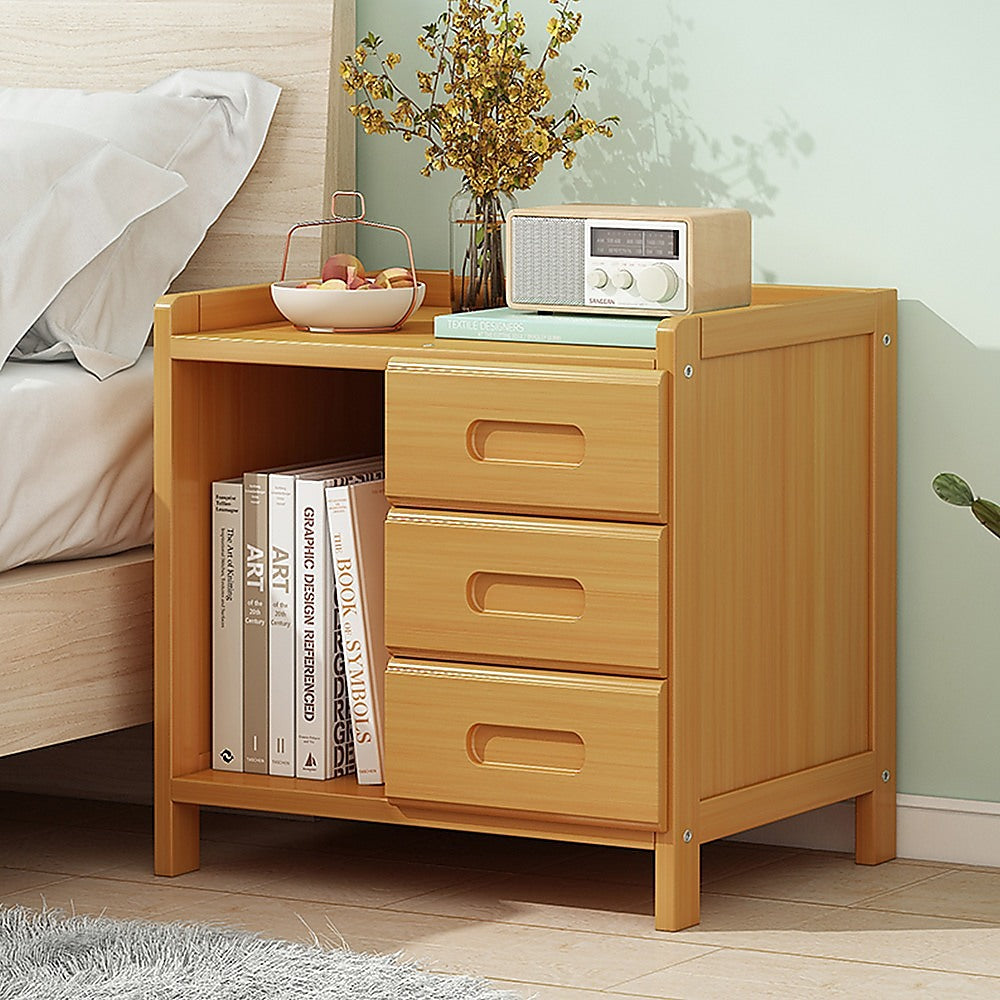 Bamboo Bedside Table Nightstand Storage Bedroom Sofa Side Stand