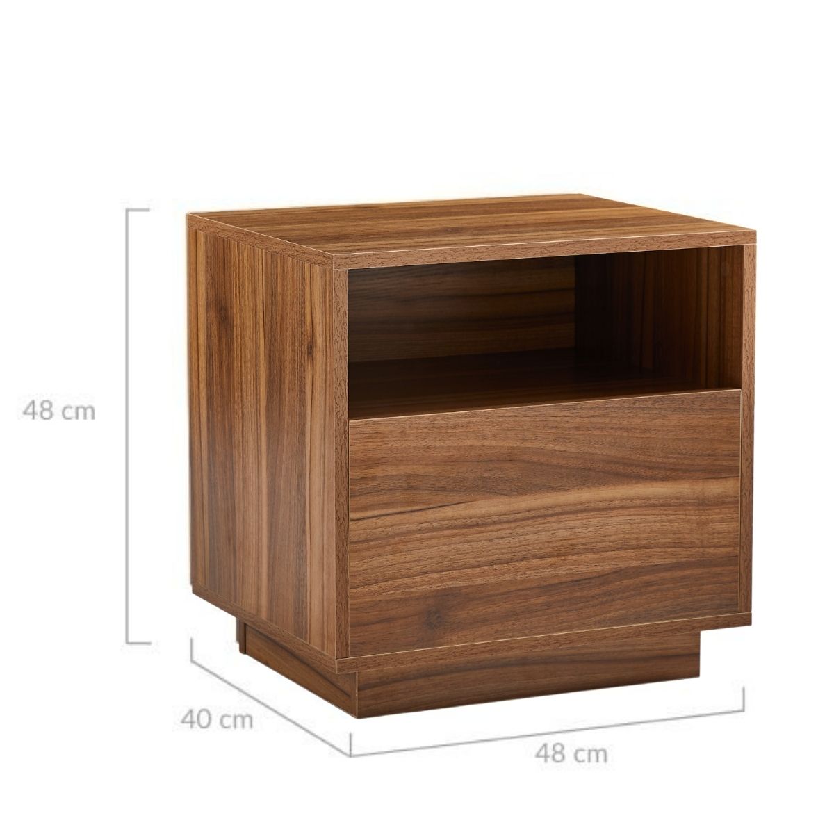 Nola Japandi Style Bedside Table in Walnut